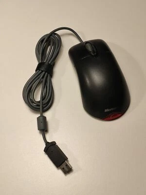 Microsoft Wheel Mouse Optical USB & PS/2 Compatible Black X802382 Tested Working - Image 1 of 2