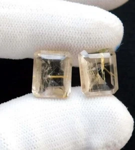 10X12 AAA+ Qualität Goldener Rutilquarz Achteck Facettierte Edelsteine | - Bild 1 von 5