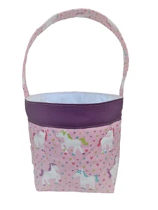 Handgefertigter gesteppter Korb Ostern Einhorn - gefüttert - waschbar - Bild 1 von 1