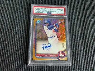 2022 BOWMAN CHROME RAYNE DONCON *GOLD DIAMOND REFRACTOR AUTO #30/50 PSA 9 MINT* - Image 1 of 2