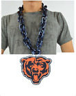 New Nfl Chicago Bears Head Foam Logo Big Fan Chain Navy Blue Necklace