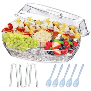 Fruit Trays For Serving For Party 15 Inch Appetizer Serving Tray On Ice Party Pl - Picture 1 of 7