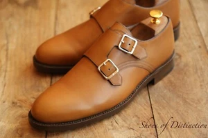 Bally Scribe Tan Brown Leather Monk Shoes Men's UK 7 F EU 41 US 8 EEE £830 New - Picture 1 of 12