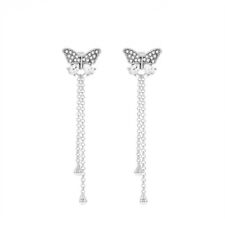 Women Long Tassel Zircon Crystal Earrings Stud Drop Dangle Fashion Jewelry Gift