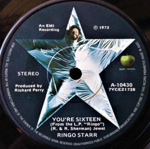 PRELOVED -1973 RINGO STARR- YOUR'E SIXTEEN - SINGLE VINYL 7'' RECORD/45 RPM - Picture 1 of 2