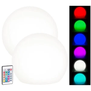Lunartec 2er-Set Solar-LED-Leuchtkugel mit Fernbedienung, 60 Lumen,IP67, Ø30 cm - Bild 1 von 12