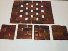 Vintage tea mat and coasters wood grain