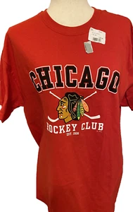 NEU VTG Chicago BLACK HAWKS Tee Herren NHL T-Shirt Größe LARGE 1993 Retro mit Etikett - Bild 1 von 6