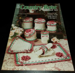 CJ14 H. OF WHITE BIRCHES 1997, COUNTRY ROSE HOSTESS SET  CROCHET PATTERN LEAFLET - Picture 1 of 2