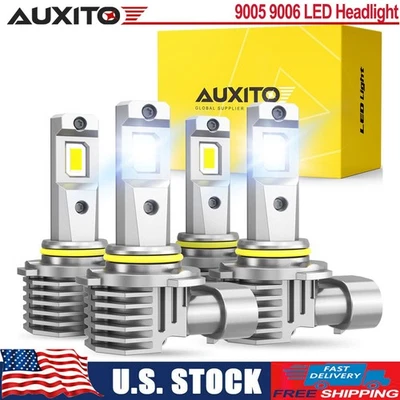 4x 9005+9006 LED Combo LED Headlight Kit 80000LM Light Bulbs Hi/Low Beam 6000K - Image 1 of 4
