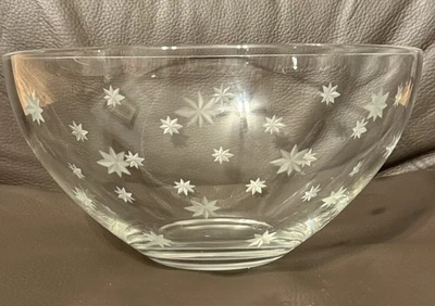 MCM Large Libbey Etched Atomic Stardust Glass Serving/Punch Bowl - Image 1 of 4
