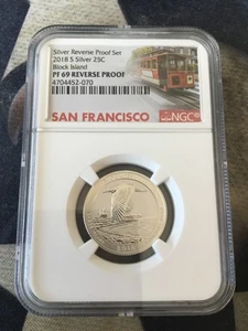 2018 s washington quarter block island pf 69 reverse proof - Picture 1 of 4