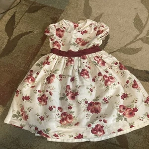 Janie And Jack Größe 6 Vintage 2012 Seide Weihnachten Rose Kleid - Bild 1 von 4