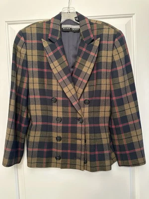 ELLEN TRACY Plaid Double Breasted Jacket, Size 6 - Image 1 of 4