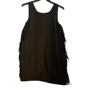Kensie schwarz Fransen ärmellos knielang Damen Größe Large Westernkleid - Bild 1 von 6