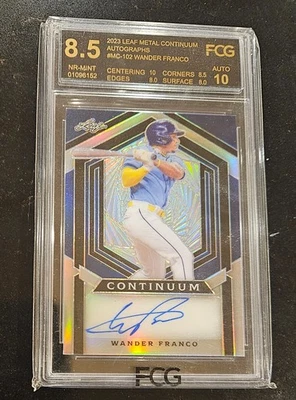 WANDER FRANCO SIGNED 2023 LEAF METAL CONTINUUM 58/78  * FCG 8.5 Auto 10 - Image 1 of 2