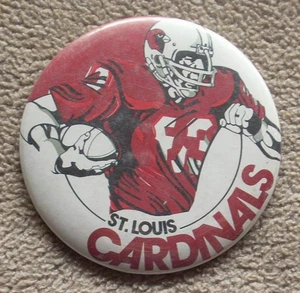 VINTAGE 1980's ST. LOUIS CARDINALS ☆PLAYER☆ 3 1/2" FOOTBALL PIN PINBACK BUTTON - Picture 1 of 1