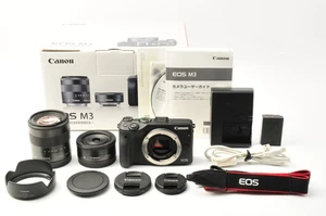 Canon EOS M3 Black +EF-M 18-55mm F3.5-5.6 / 22mm F2 Double Lens Mirrorless #1208 - Picture 1 of 12