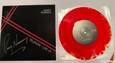 GARY NUMAN  TELEKON LIVE 45 SIGNED COLOURED BLOOD RED VINYL 7" RARE #442/1980 - Image 1 of 4