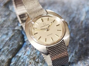 VINTAGE ETERNA AUTOMATIC LADYS SILVER DIAL WITH ORIGINAL MESH BAND SWISS. - Picture 1 of 13
