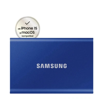 SAMSUNG Portable SSD T7 PC/Mac Festplatte, 1 TB SSD, extern, Indigo blue - Bild 1 von 3