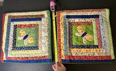 Винтаж? Ручной работы выстеганные лоскутные наволочки наволочки комплект из 2 - Изображение 1 из 4