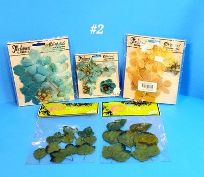 BNIP RETIRED PETALOO BEAUTIFUL RARE 5PK FLOWERS LOT SCRAPBOOK EMBELLISHMENTS #2 - Image 1 of 4