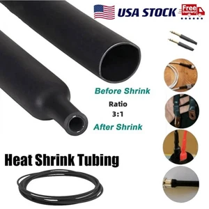 Dual Wall Heat Shrink Tubing Wire Wrap Marine Industrial Kit Ratio 3:1 Black - Picture 1 of 6