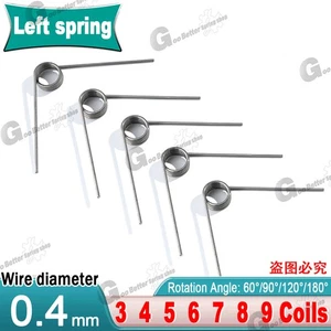 Torsion Spring 3-9 Coil (10 pcs), 0.4mm Wire dia, 3 ~ 6mm OD, Left spring Steel - Picture 1 of 28