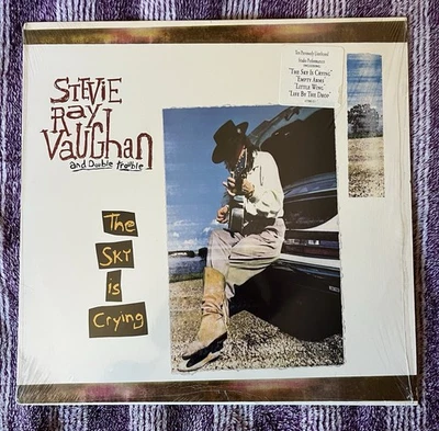 STEVIE RAY VAUGHAN - THE SKY IS CRYING 1991 1st Pressing Shrink w/Hype NICE LP - Image 1 of 4