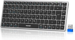 TECKNET Kabellose Tastatur, Freies Wechseln Zwischen 4 Geräten (2,4G+BT), Wieder - Bild 1 von 12