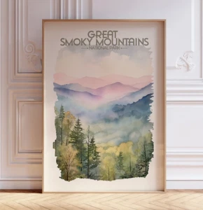 Great Smoky Mountains National Park Watercolor Travel Poster - US National Parks - Imagen 1 de 11