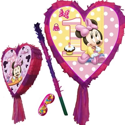1. Geburtstag Herz Smash Pinata Minnie Schleife Motiv Bowtique Rella Party Maus One - Bild 1 von 2