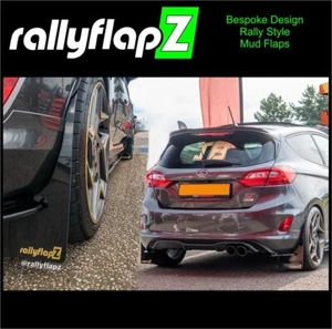 rallyflapZ | Mud Flaps Qty4 FITS: Ford Fiesta Mk8 / 8.5 ST Black 3.2mm PVC RF-GO - Picture 1 of 5