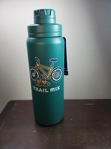 New Life Is Good Stainless Steel Water Bottle Trail Mix Bike 26 oz Forest Green - Picture 1 of 6