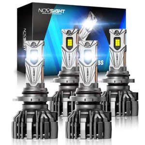 NOVSIGHT 9006 + 9005 Combo LED Headlight Bulbs Kit Hi/Lo Beam 140W White 30000LM - Picture 1 of 11