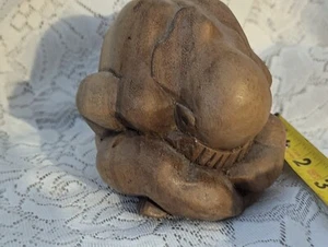 Vintage weinender Buddha Holz Holz Skulptur Yogi Mann weint geschnitzte Figur - Bild 1 von 5