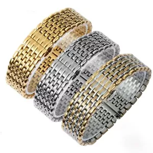 12-22 mm Damen Edelstahl Metall Armband Uhrenarmband Band Butterfly Verschluss - Bild 1 von 15