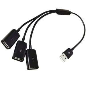 USB 2.0 A Male to 3 x USB 2.0 Female Data Extension Cable Y Splitter - 0.5m - Picture 1 of 2
