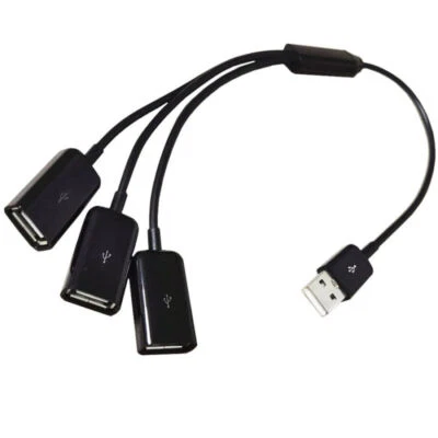 USB 2.0 A Male to 3 x USB 2.0 Female Data Extension Cable Y Splitter - 0.5m - Image 1 of 2