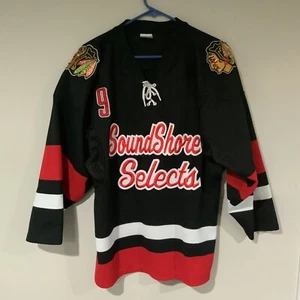 Camiseta deportiva de hockey Sound Shore Selects para hombre pequeña #9 con logotipos de blackhawk - Imagen 1 de 12