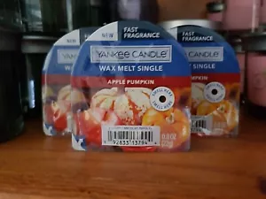 YANKEE CANDLE WAX MELT SINGLE...APPLE PUMPKIN...LOT OF THREE ...FREE SHIPPING - Picture 1 of 2
