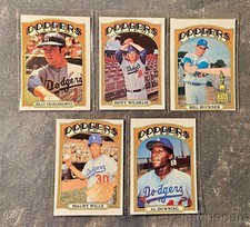 1972 TOPPS BASEBALL CARDS 5 DODGERS, BUCKNER WILLS DOWNING WILHELM GRABARKEWITZ