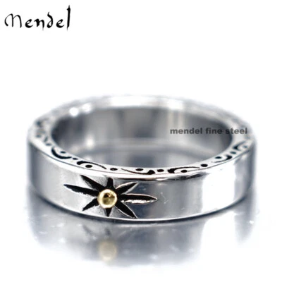 MENDEL Para Hombres Genial Acero Inoxidable Estrella del Norte Motociclista Sol Anillo Banda Talla 7 8 9 10-15 Foto 1 de 4
