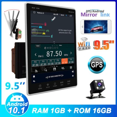 DOPPEL 2 DIN 9.5" AUTORADIO Android 10.1 GPS NAVI RDS BT FM USB AUX WIFI +Kamera - Bild 1 von 4