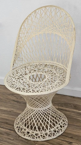 Vintage Russell Woodard Woven Spun Fiberglass Mid Century Side Chair Cover