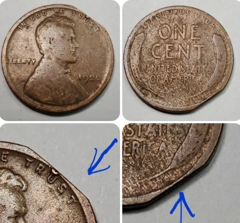 1920 P  Die Clip Error Lincoln wheat Cent#31 Cover