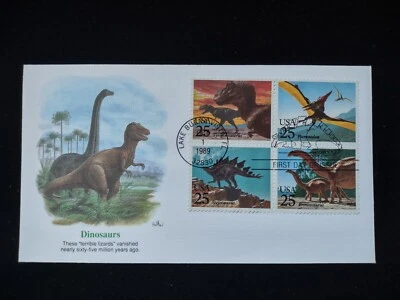 USA 1989 FDC  - Dinosaurs - Image 1 of 2