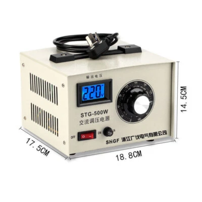 500W 220V Single-phase AC Voltage Regulator Voltage Stabilizer 0-300V Adjustable - Image 1 of 3