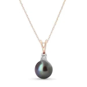 Pearl & Diamond 18" Necklace In 14K Rose Gold (2.05 ct. tw.) - Picture 1 of 1